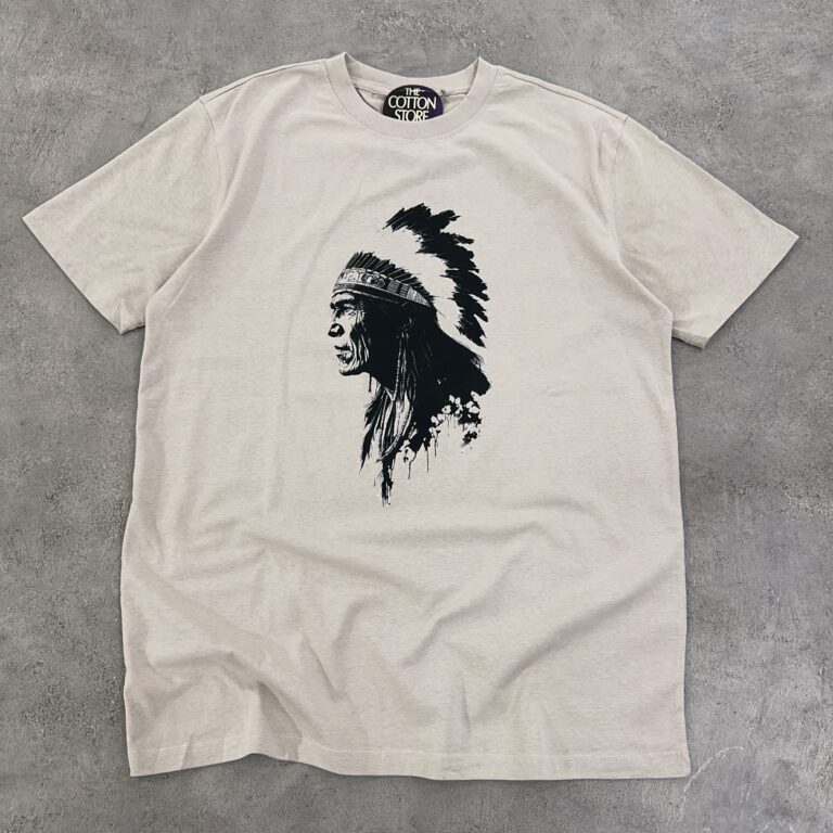 تیشرت سرخ پوستی اورجینال H&M رنگ کرم سایز XL