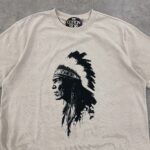 تیشرت سرخ پوستی اورجینال H&M رنگ کرم سایز XL
