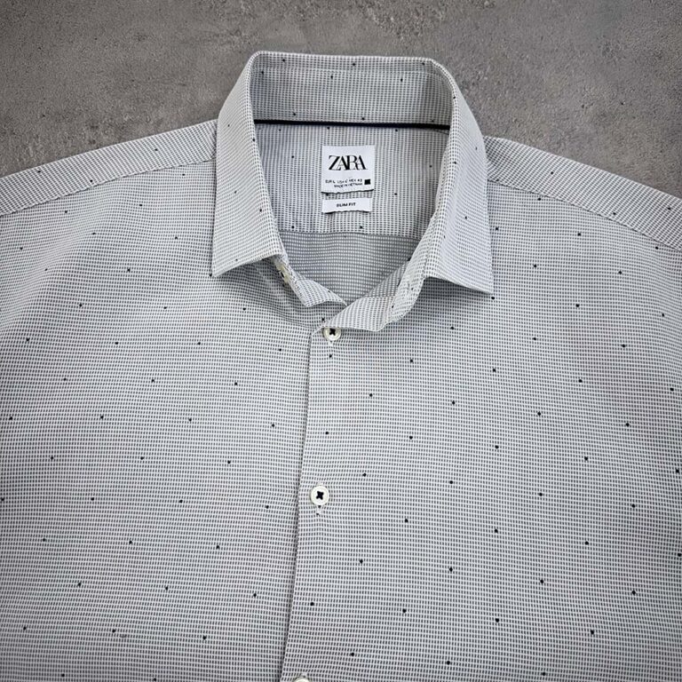 پیراهن مردانه اسپانیایی ZARA طوسی روشن