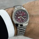 ساعت مردانه آنیتک اورجینال SEIKO زرشکی حروف عربی