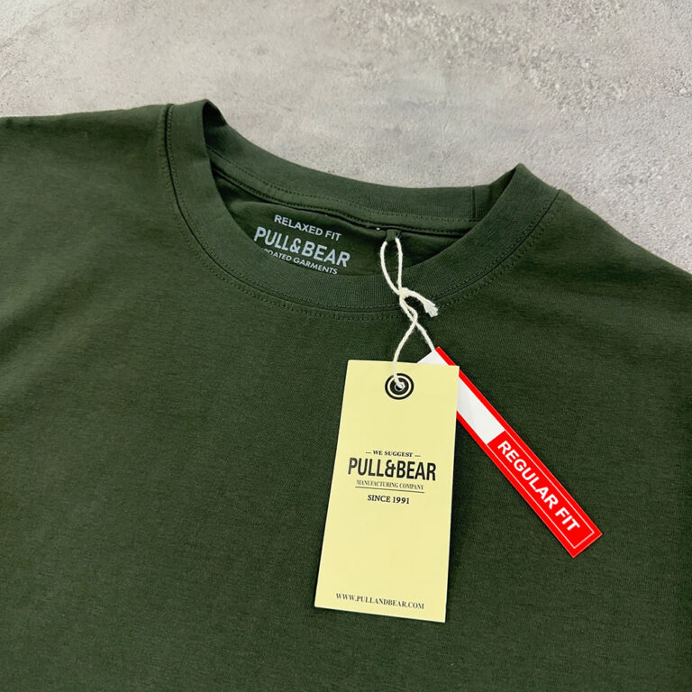 تیشرت اورجینال PULL AND BEAR اسپانیا سبز لجنی