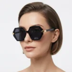عینک آفتابی زنانه هشت‌ضلعی Aedoll فریم مشکی (UV400)
