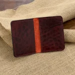 جاکارتی سایز متوسط چرم طبیعی دستدوز زرشکی