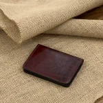 جاکارتی سایز متوسط چرم طبیعی دستدوز زرشکی