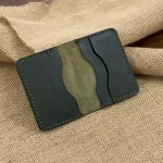 جاکارتی چرم طبیعی گاوی دستدوز رنگ سبز تیره