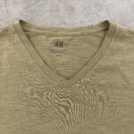تیشرت یقه هفت 100% کتان H&M اورجینال سایز M