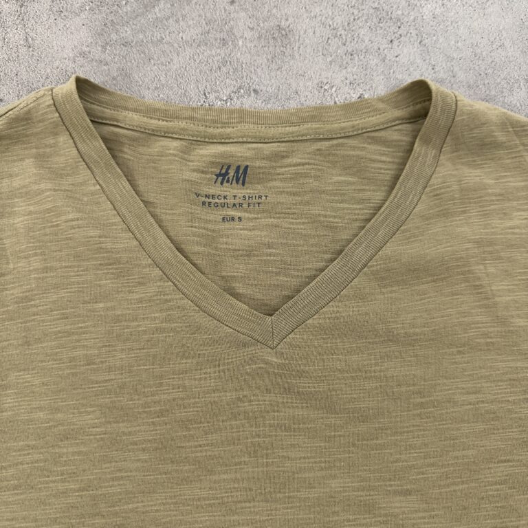 تیشرت یقه هفت 100% کتان H&M اورجینال سایز M