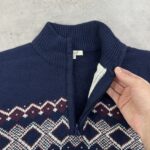 بافت نیم زیپ ضخیم اورجینال رنگ سرمه ای