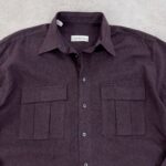 پیراهن پشمی اورجینال رنگ بادمجانی سایز XL