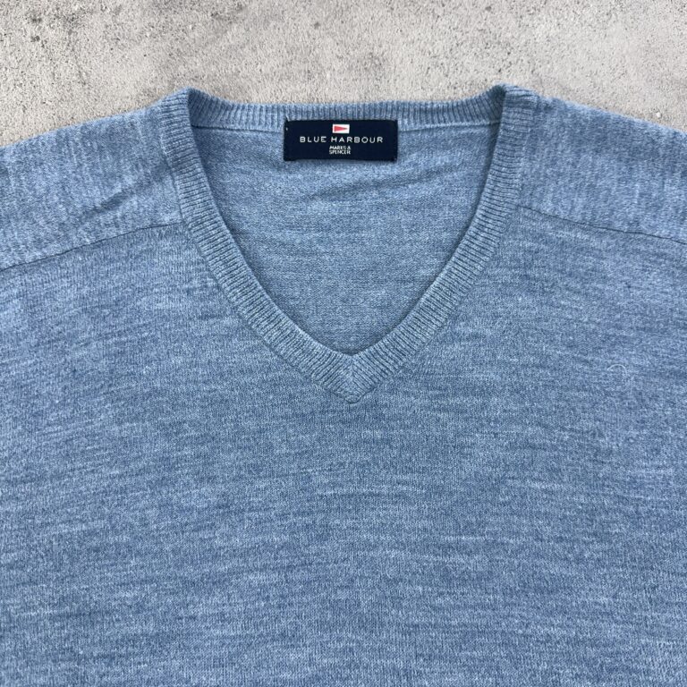 بافت یقه هفت اورجینال BLUE HARBOUR رنگ آبی روشن