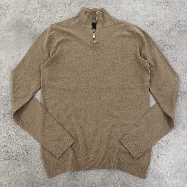 بافت نیم زیپ اورجینال رنگ کرم سایز M