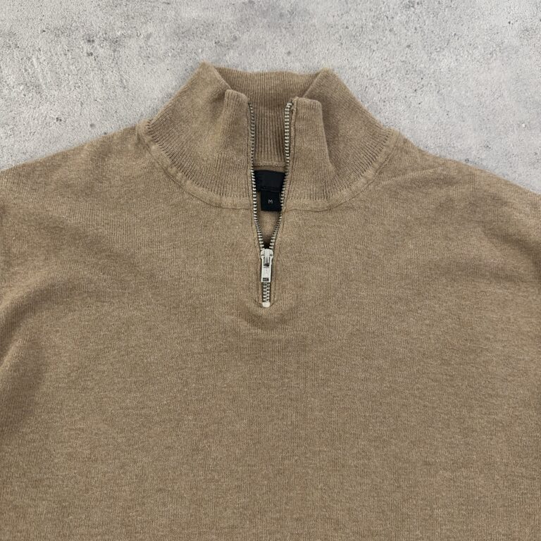 بافت نیم زیپ اورجینال رنگ کرم سایز M