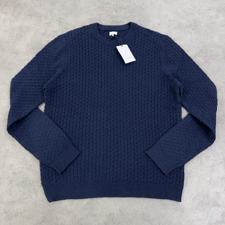 بافت یقه گرد اورجینال ضخیم رنگ سرمه ای