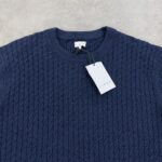 بافت یقه گرد اورجینال ضخیم رنگ سرمه ای