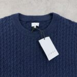 بافت یقه گرد اورجینال ضخیم رنگ سرمه ای