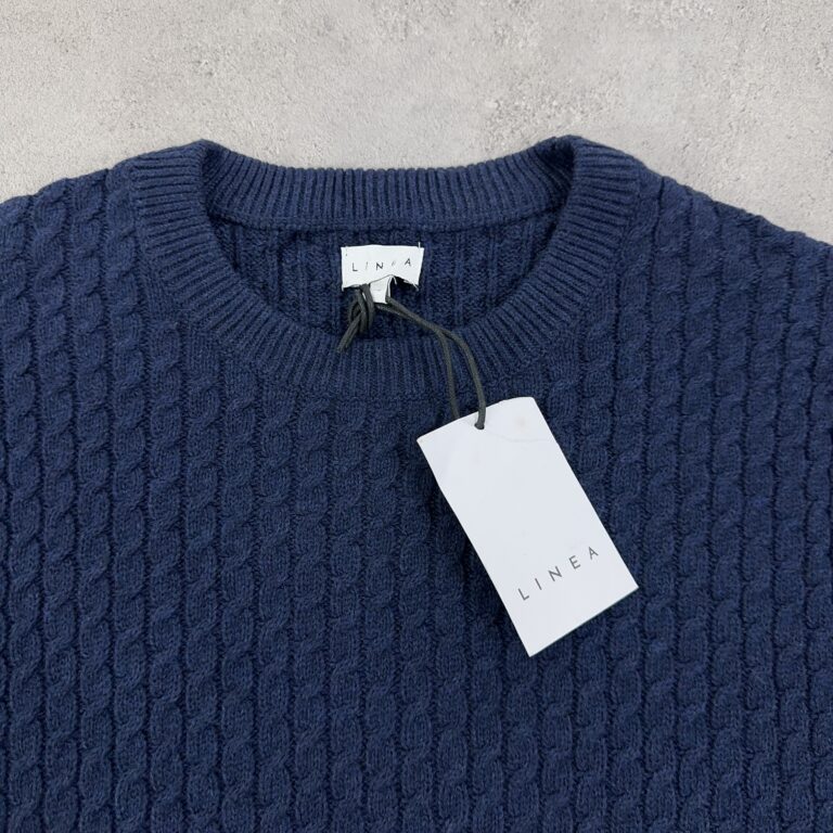 بافت یقه گرد اورجینال ضخیم رنگ سرمه ای