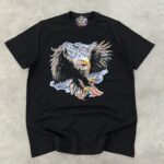 تیشرت اورجینال H&M رنگ مشکی چاپ عقاب سایز XL