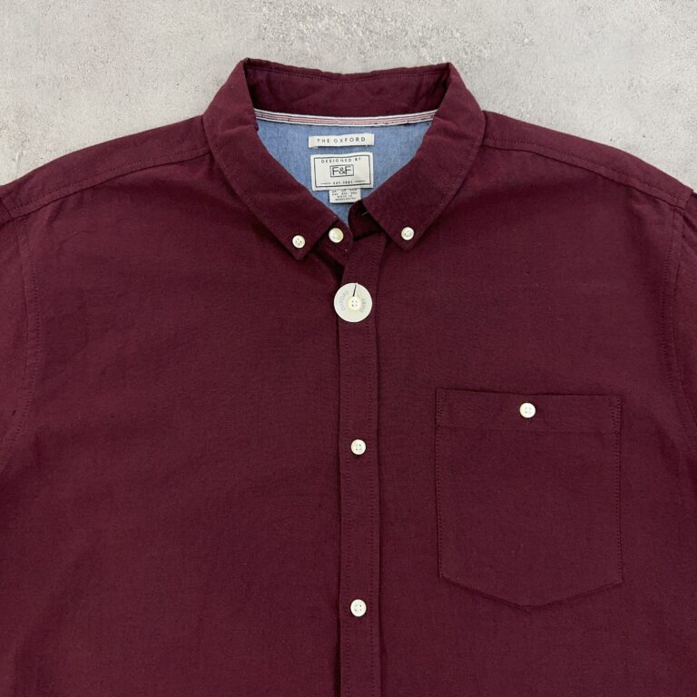 پیراهن انگلیسی برند F&F پاییزه ضخیم رنگ زرشکی