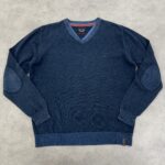 بافت یقه هفت اورجینال آلمانی پارچه سنگشور آبی سایز L