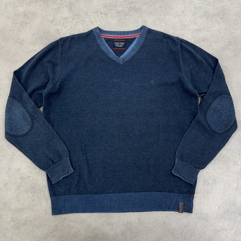 بافت یقه هفت اورجینال آلمانی پارچه سنگشور آبی سایز L