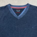 بافت یقه هفت اورجینال آلمانی پارچه سنگشور آبی سایز L