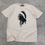 تیشرت سرخ پوستی اورجینال H&M رنگ کرم سایز XL