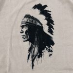 تیشرت سرخ پوستی اورجینال H&M رنگ کرم سایز XL