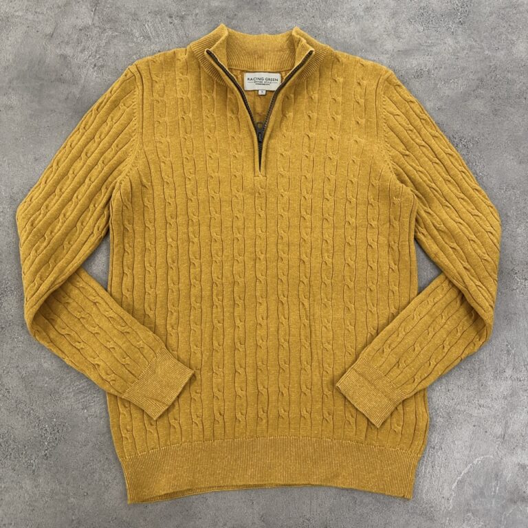 بافت نیم زیپ اورجینال رنگ خردلی