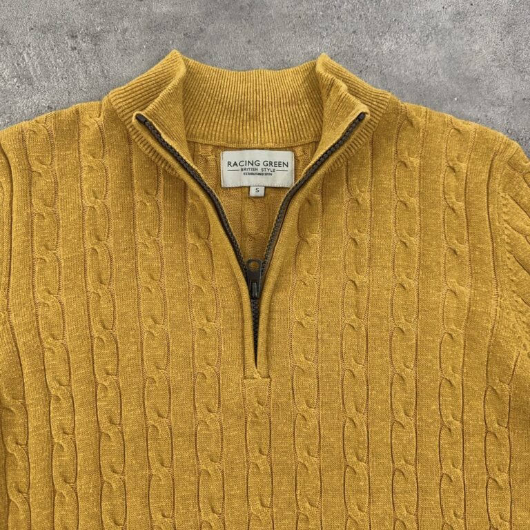 بافت نیم زیپ اورجینال رنگ خردلی