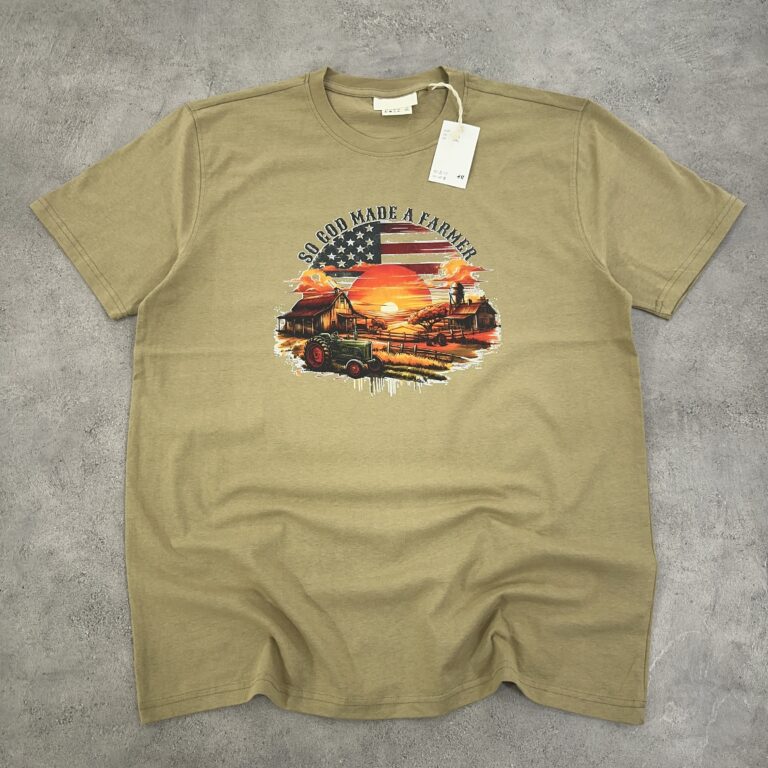 تیشرت H&M اورجینال رنگ خاکی 100% کتان