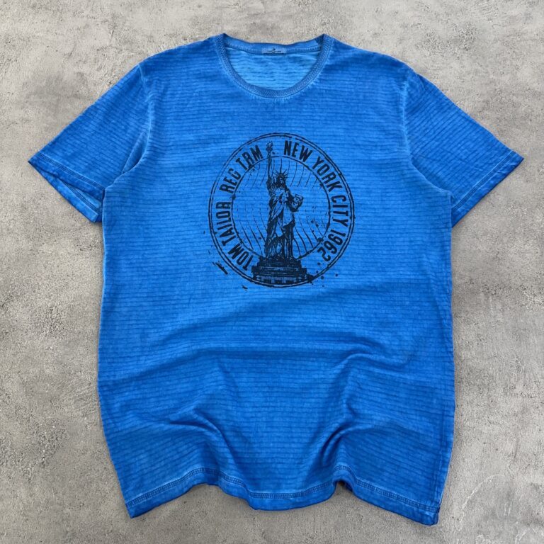تیشرت اورجینال TOMTYLOR رنگ آبی مجسمه آزادی
