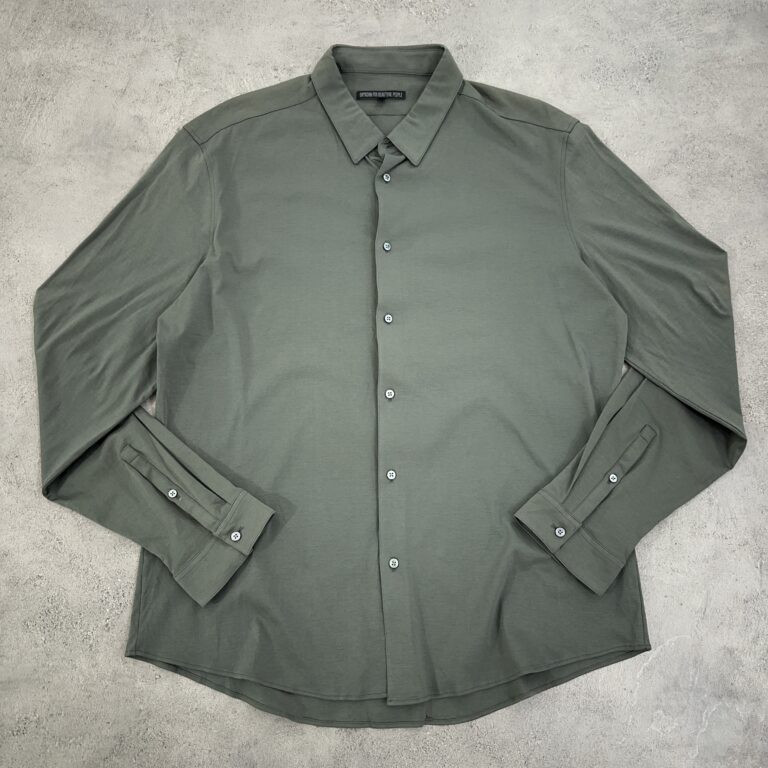 پیراهن اورجینال با پارچه کشی رنگ سبز سایز XL