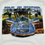 تیشرت کتان سفید چاپ مرسدس بنز سایز L